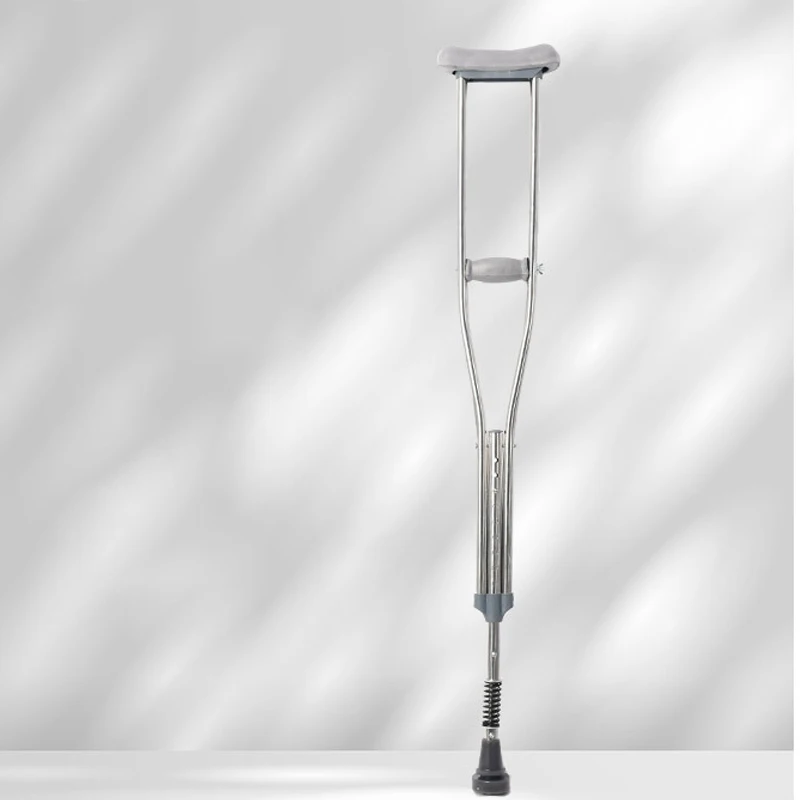 Wholesale Price Spring Shock Absorption Stainless Steel Armpit Crutches For The Disabled Elderly