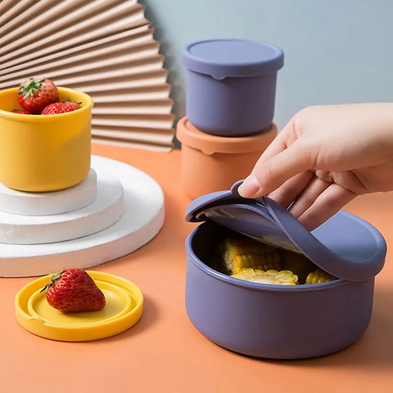 Ready Collapsible Collapsible Foldable Container Kids Bento Food Grade Silicone Lunch Box