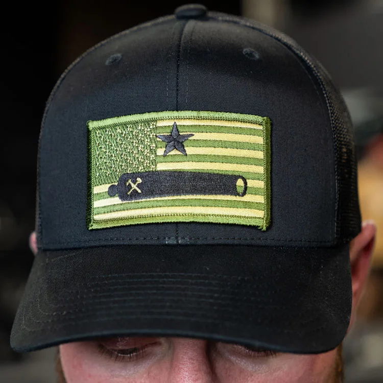 New Wholesale Male Black Cotton Custom Embroidery Patch 6Panel Green And Tan Mens Rhinestone Venders Trucker hats