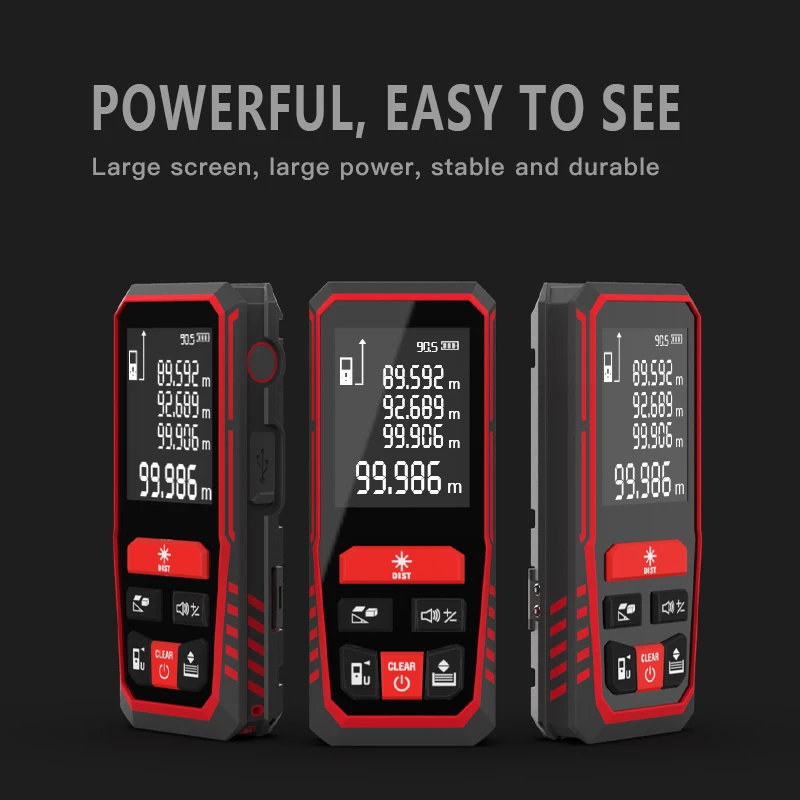 Factory OEM Handleld 40m 70m 100m 120m LCD Backlight Digital Rangefinder Tool Laser Distance Meter