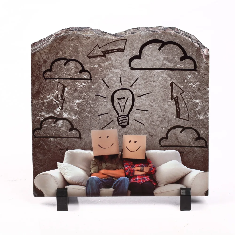 
Directly Factory Hot Selling Small MOQ Christmas Decorative Blank Sublimation Coated Stone Rock Photo Slate For Sale Price 