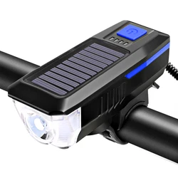 Многофункциональный USB, зарядное устройство солнечной перезаряжаемые велосипед свет с динамик рупорного типа Power bank велосипедные фары