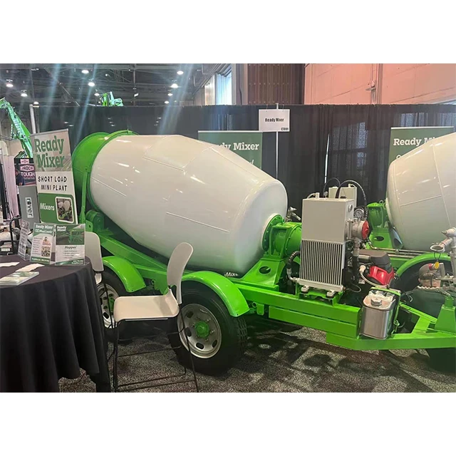 CE Certification 37HP Gasoline Engine Bulk Cement Tanker 3 Cubic Yards Concrete Mixer Transport Semi Trailer for Construction