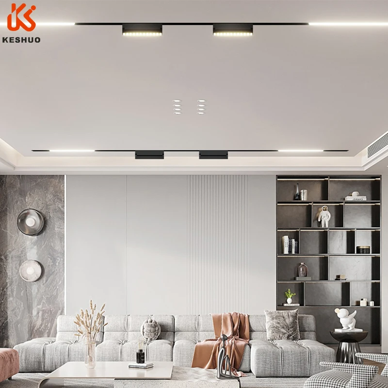 KESHUO factory wholesale 48V10W3000K 4000K 5000K can be customized ultra-thin magnetic suction system LED magnetic grille light