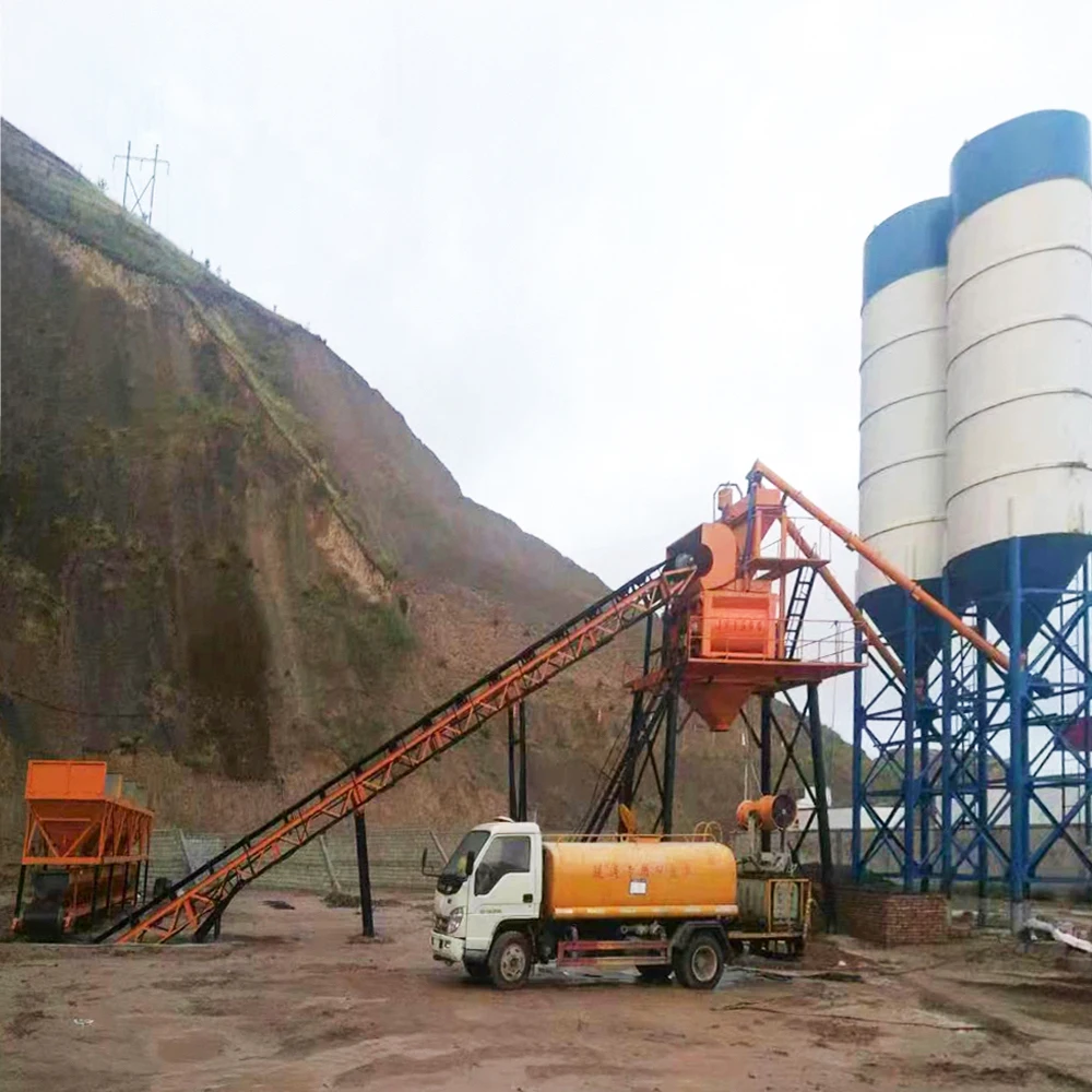 Stationary concrete batching plant Automatic Electric Fixed concrete mixing plant