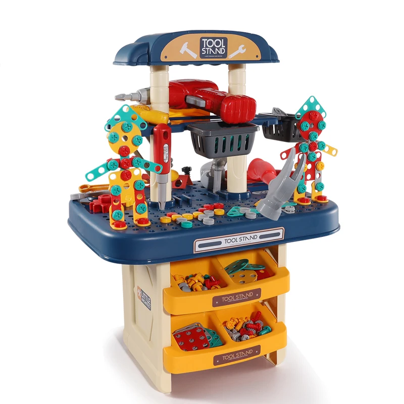 KSF Toys Wholesale Kids Plastic Table Tool Set Pretend Toy Nut Screw Box OEM Parent-Child Repair Game DIY Assembly Toy