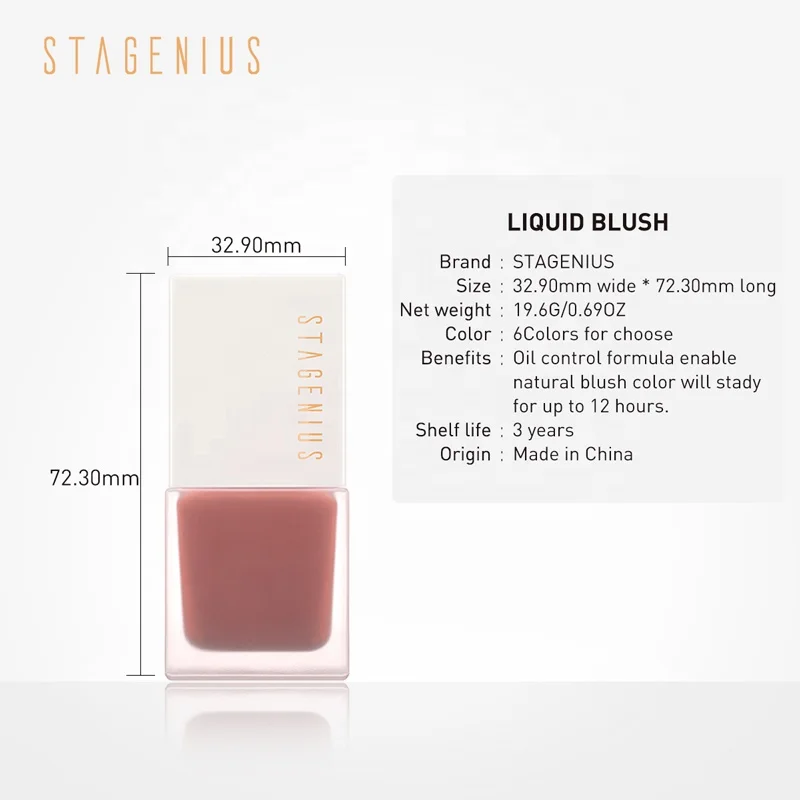 
STAGENIUS high quality makeup liquid blusher moisturizing long lasting waterproof cream blush 