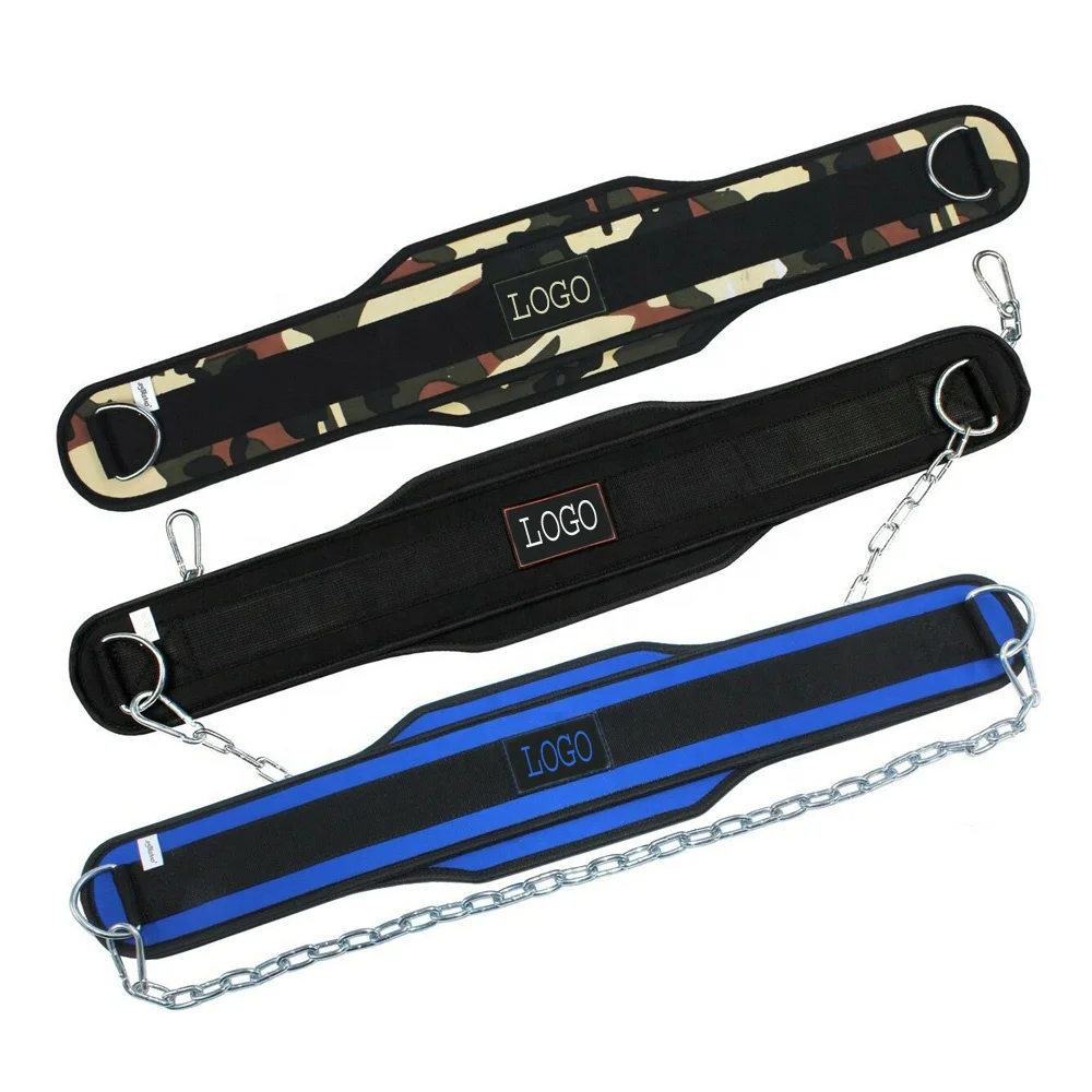  Тренажерный зал Фитнес упражнения брюшной пояс погружение тяжелая цепь Утяжеленные погружения или тянуть Тяжелая атлетика Неопреновый Пояс