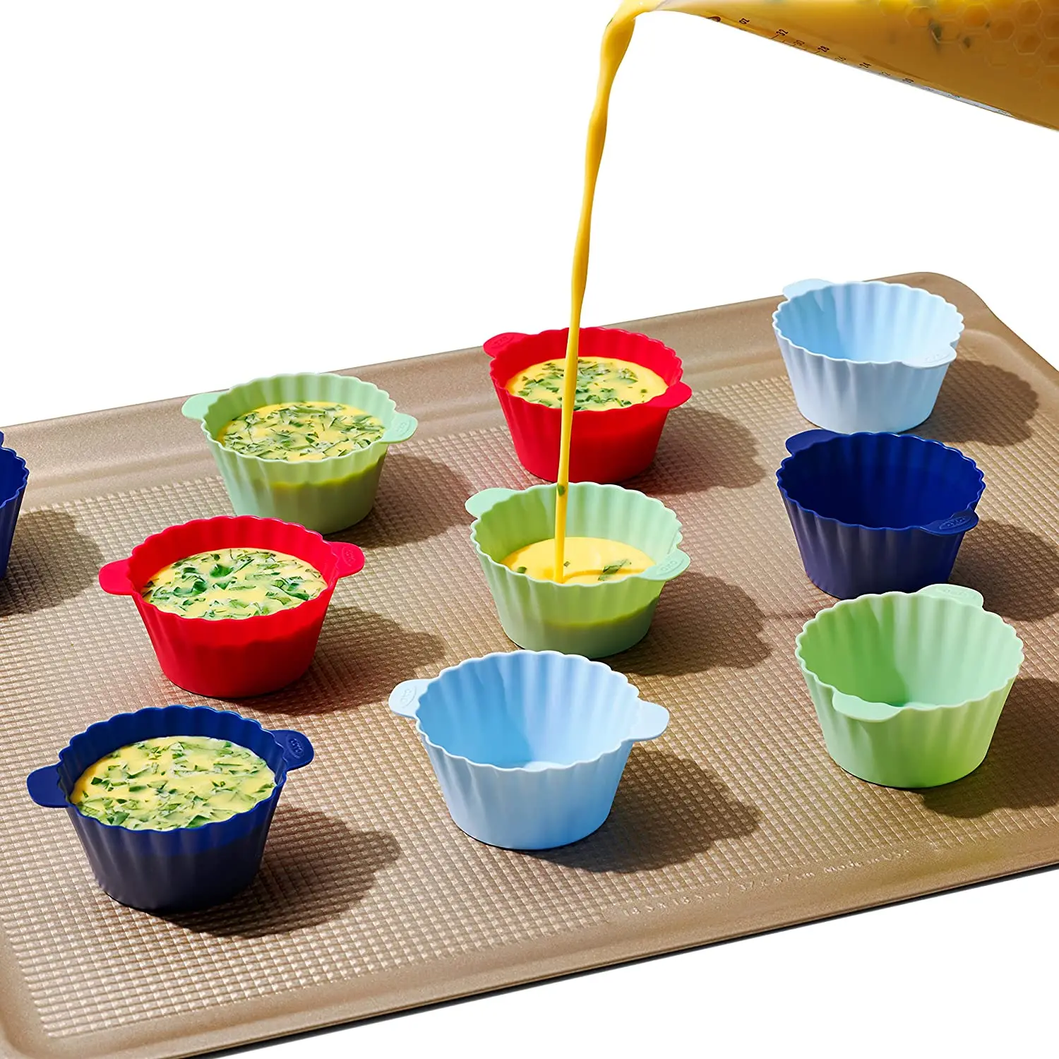 Silicone Cupcake Liners, Reusable Silicone Baking Cups, Non Stick Muffin Liners for Cooking Eggs