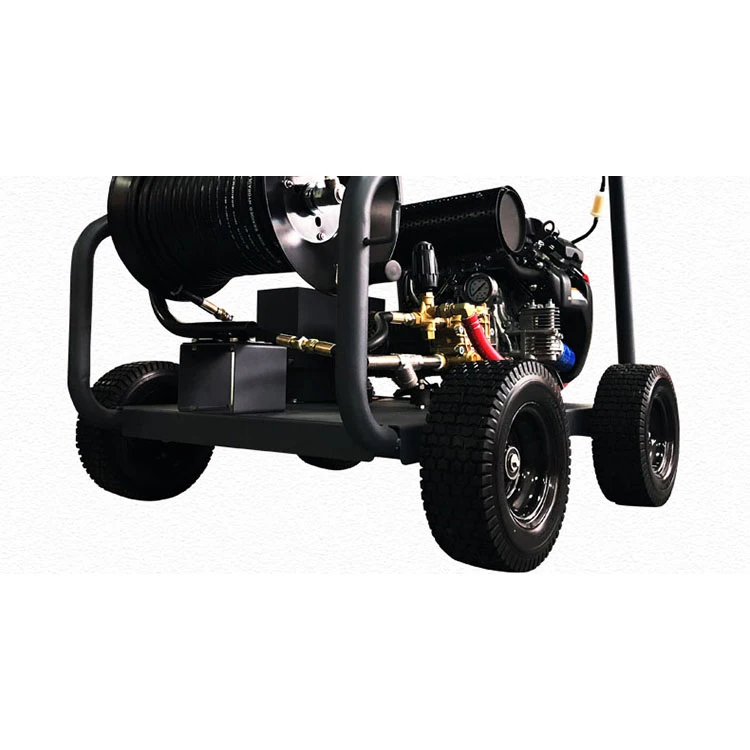 Sewer High Pressure Dredging Machine Pipe Cleaning Equipment 200bar Max. Pressure High Quality Steel Cold Water Gasoline Engine