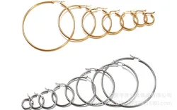 PVD Plated 316 Surgical Large Stainless Steel Hoop Earrings 8cm to 10cm Big Water Proof Stainless Steel hoop Earrings