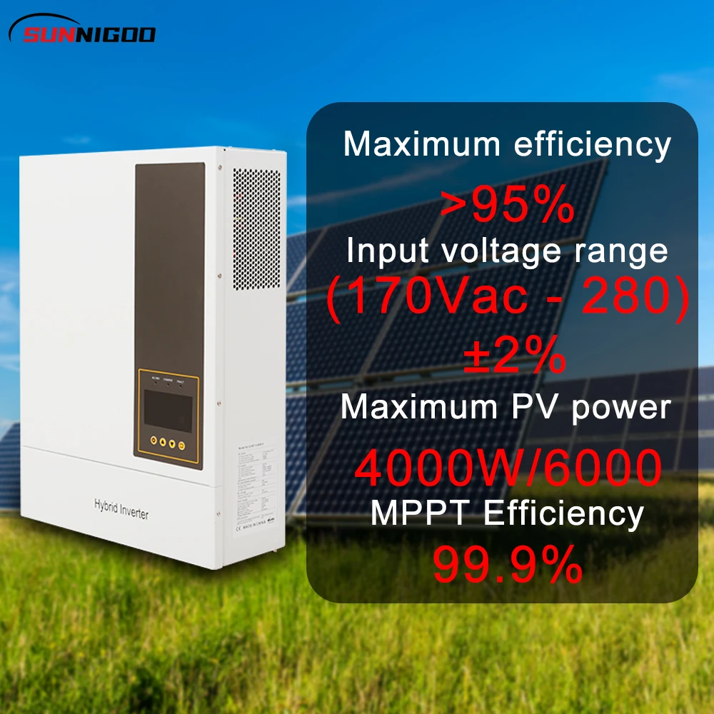 Solar Inverters Power High Frequency Hybrid Solar Inverter 5.5kw Solar Inverters with Wifi Limiter