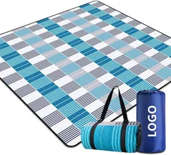 Extra Large Portable 3 Layers Material Outdoor Picnic Blanket Playing Mat with Waterproof Backing for Camping Beach Park Family