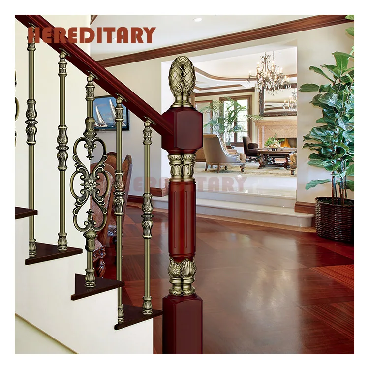 Aluminum support railing posts modern stair pillar balcony copper newel post