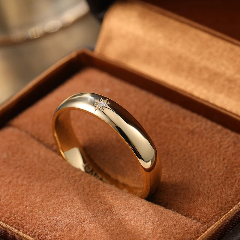 Diamond Wedding Rings Gold 18k Couple Ring For Lovers