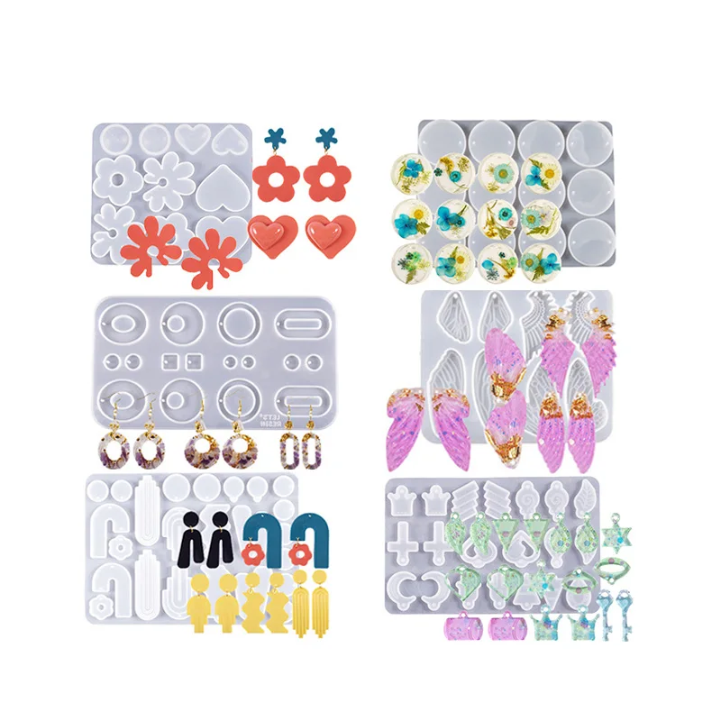 Classical  Epoxy Resin Pendant Earring Silicone Molds for Earrings Moldes De Silicona Para Resina Epoxi