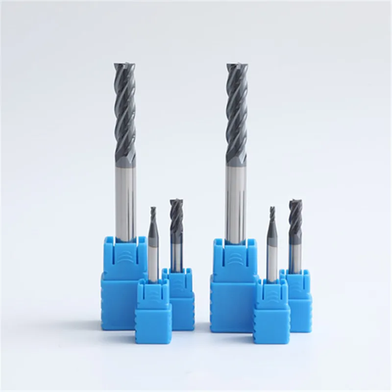 hrc45 wholesale 2 blade lathe machine solid carbide l 40mm 2 flutes flat square end mill cnc bits fresas end mill 0.2mm