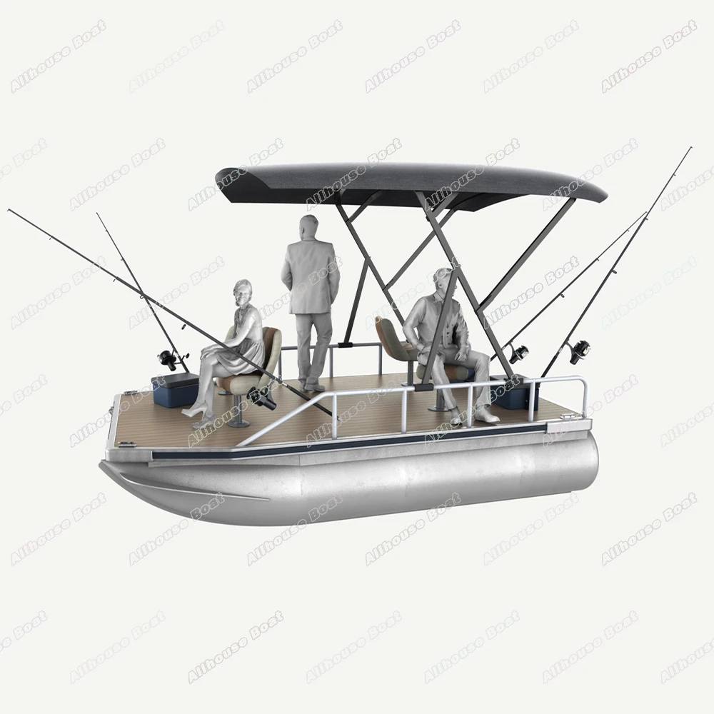 Allhouse Floating Island Swim Fishing Boat Floating Dock Water Platform Aluminum Fishing Pontoon Boat With Seat