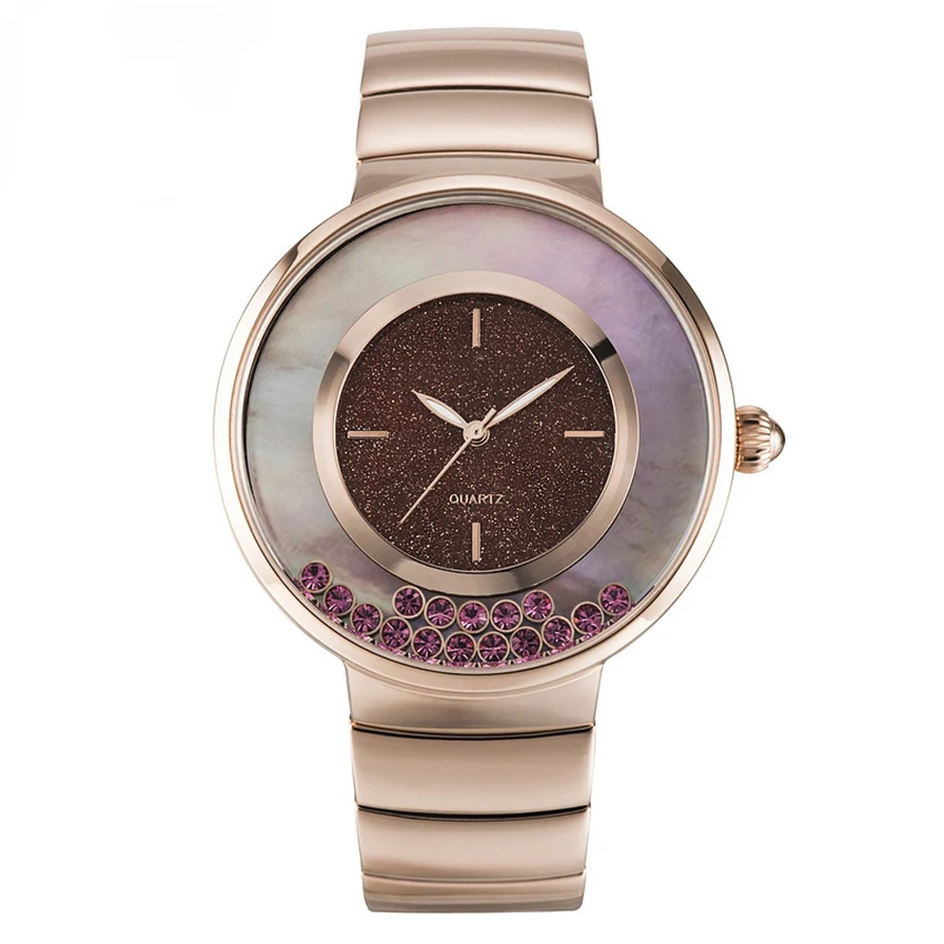 Wholesales stainless steel case rolling ball shell dial Miyota movement waterproof men quartz watch