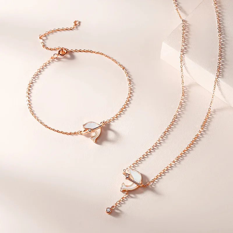 Vana S925 sterling sliver  Fashion Dolphin Pendant  Necklace For Women