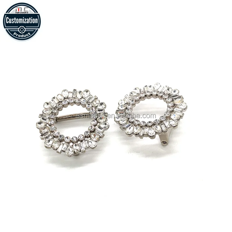 Simple Fashion Metal Inlaid Brick Ring Shape Waist Accessory for Garment Decoration-Pants Belt Buckle Wholesale