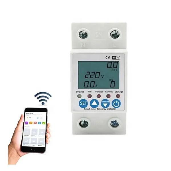 WiFi Smart Circuit Earth Leakage Over Under Voltage Protector Relay Device Switch Breaker Energy Power kW TUYA APP