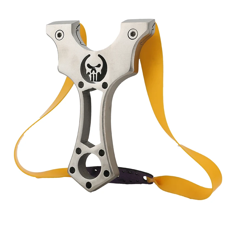titanium Slingshot Wholesale stainless steel metal sling rubber band outside shooter slingshot China slingshot catapult