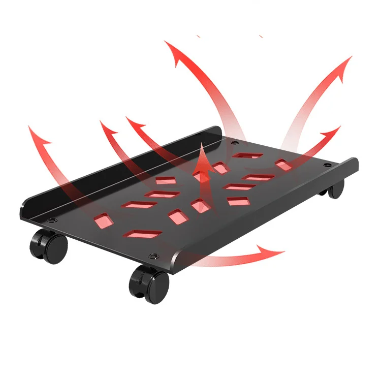 Computer Mainframe Bracket Desktop Mainframe Frame with Pulley Main Frame Metal Heat Dissipation Computer Case Bracket