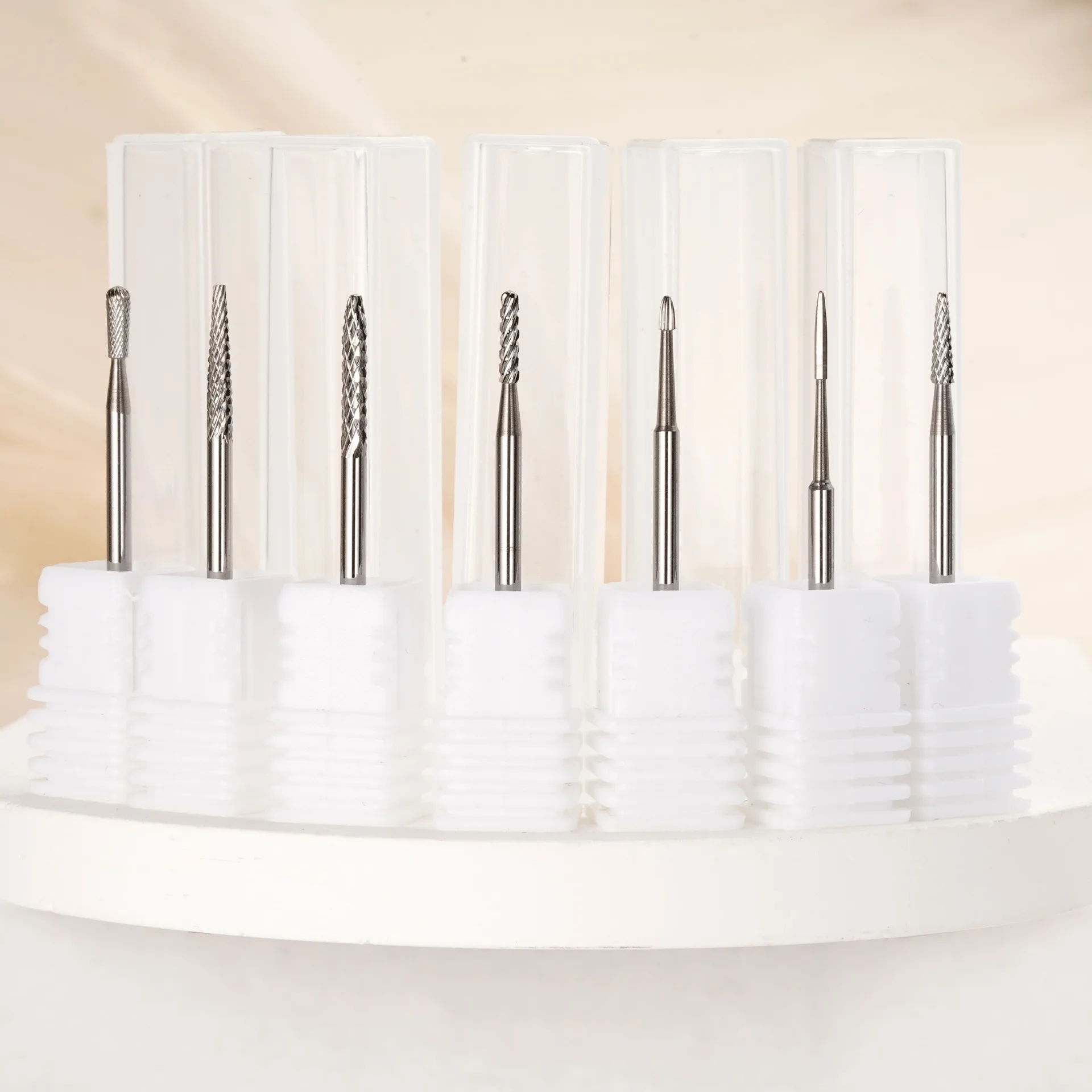 Nail File and Buffer Set Alloy Drill Bits for Small Pockets Tungsten Carbide Grinding Heads for Pre-Treatment