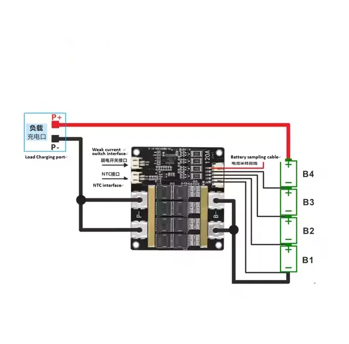 12v 3.2v For Home Energy Storage System Bms 4s 12.8v 14.6v Lifepo4 Li-ion Lto Sib 120a Bms Battery Balance