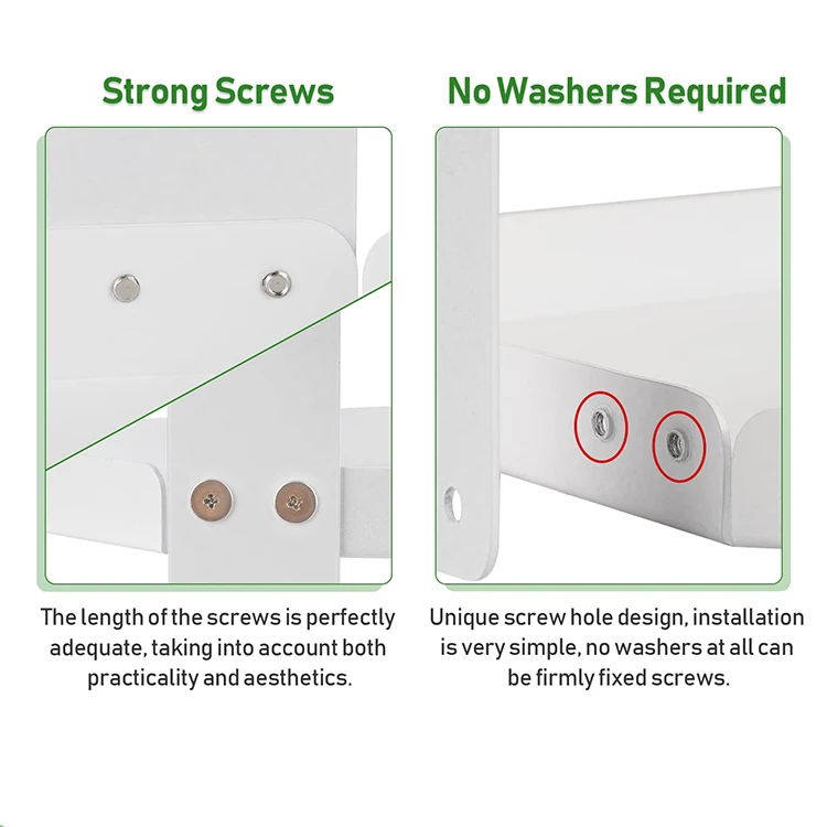 JH-Mech 2 Layers Office Cubicle Shelf Storage Organizer Height Adjustable Floating Corner Rack with Adjustable Hooks