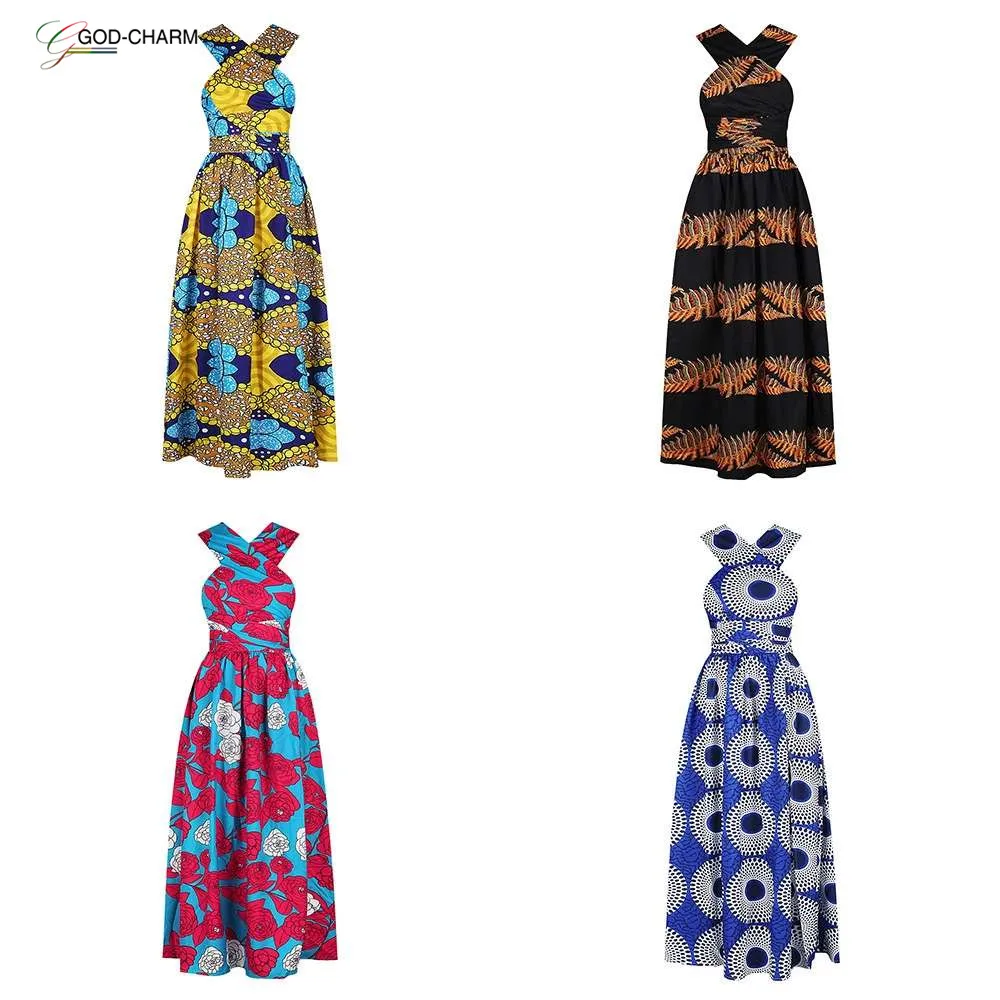 *S-86970416 2020 new arrivals Wholesale Oem Fashion Cross in-stock Belt Sexy Midi Womens African Clothing Dress Patterns