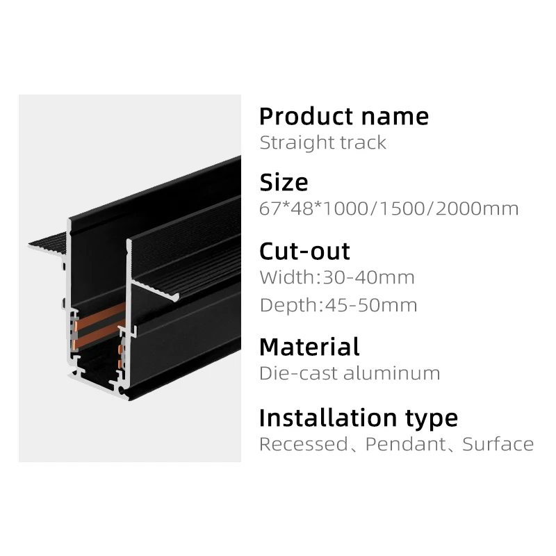 Ceiling Commercial Adjustable Tuya Dali Dimmable COB Spot Pendant Linear Rail Recessed 48V Magnetic LED Track Light