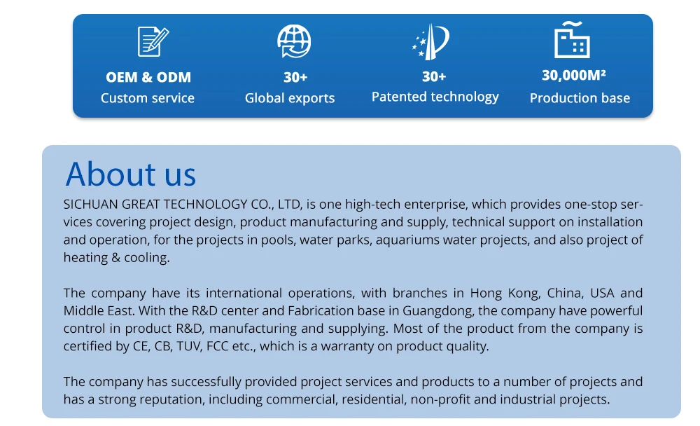 GRAT Air to Water commercial Heatpump Swimming Pool Heater Heat Pump R32 DC Inverter Air Source Titanium Heat Exchanger Electric