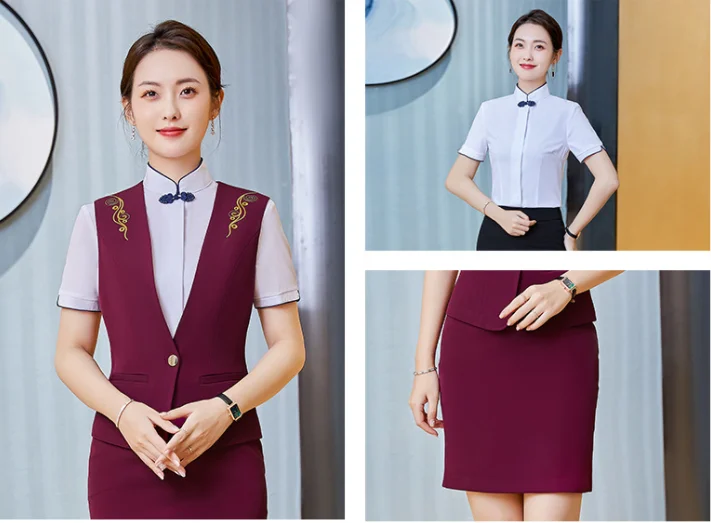 new high quality hotel concierge  office uniform server bar waiter vest uniform