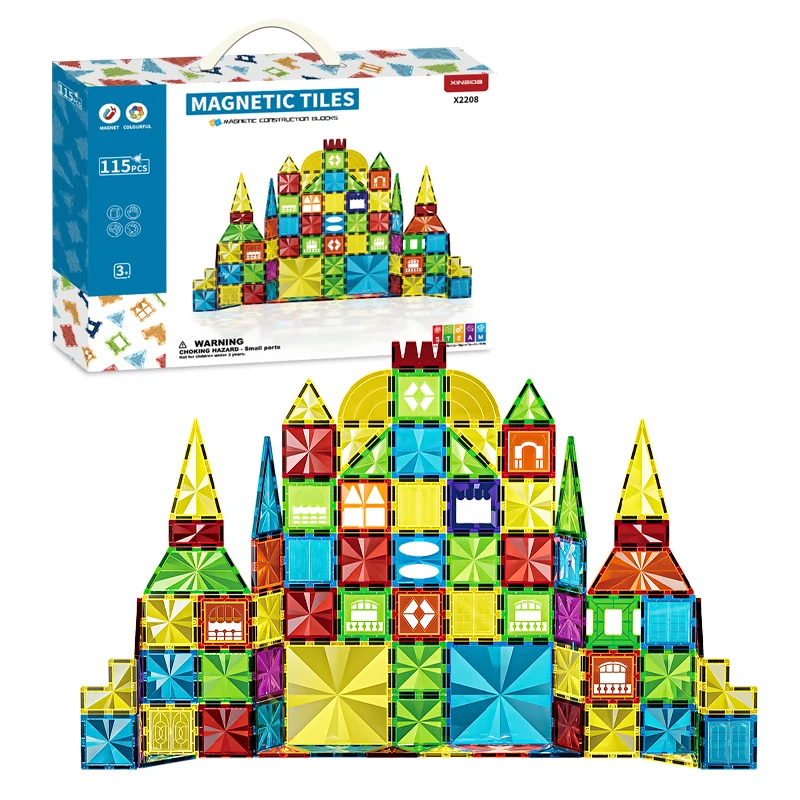 3D Construction Magnet Building Block Sets Educational DIY Plastic Tiles ABS Magnetic Tiles for Kids Certified by ASTM EN71 CPC