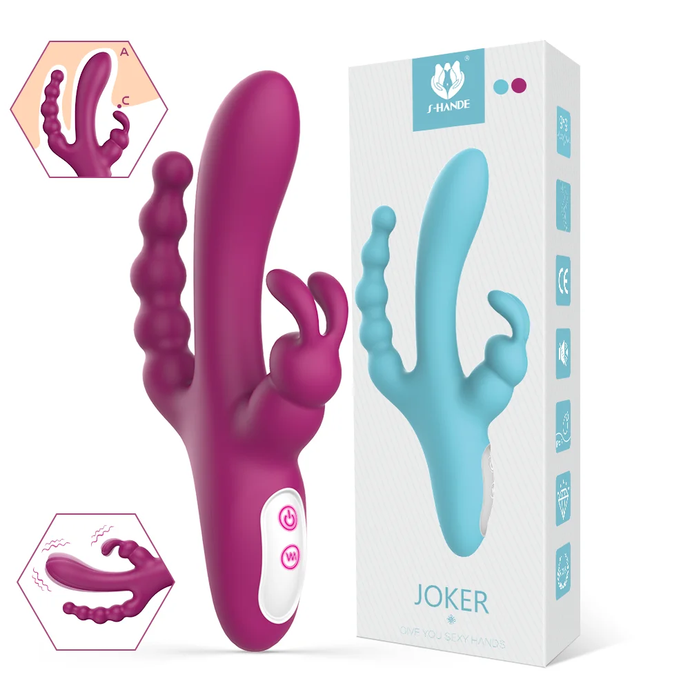 S-HANDE consoladores para mujer 3 in 1 Clitoris G spot Anus stimulation rabbit vibrator for women couple with 9 vibrating modes