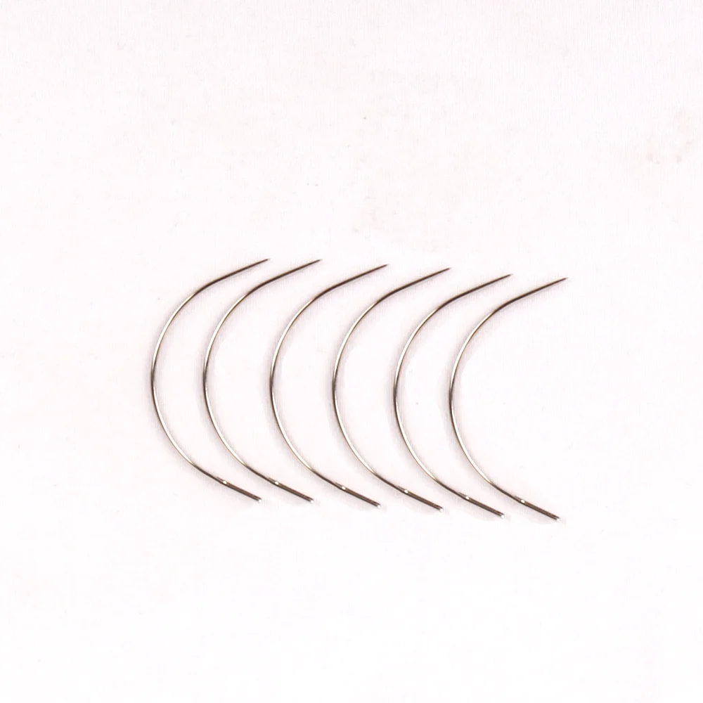 ML 200pcs/box C-shaped Weaving Needle for Hair Extension Tools Weft Weave Type Curved Thread Sewing Salon weaving needle