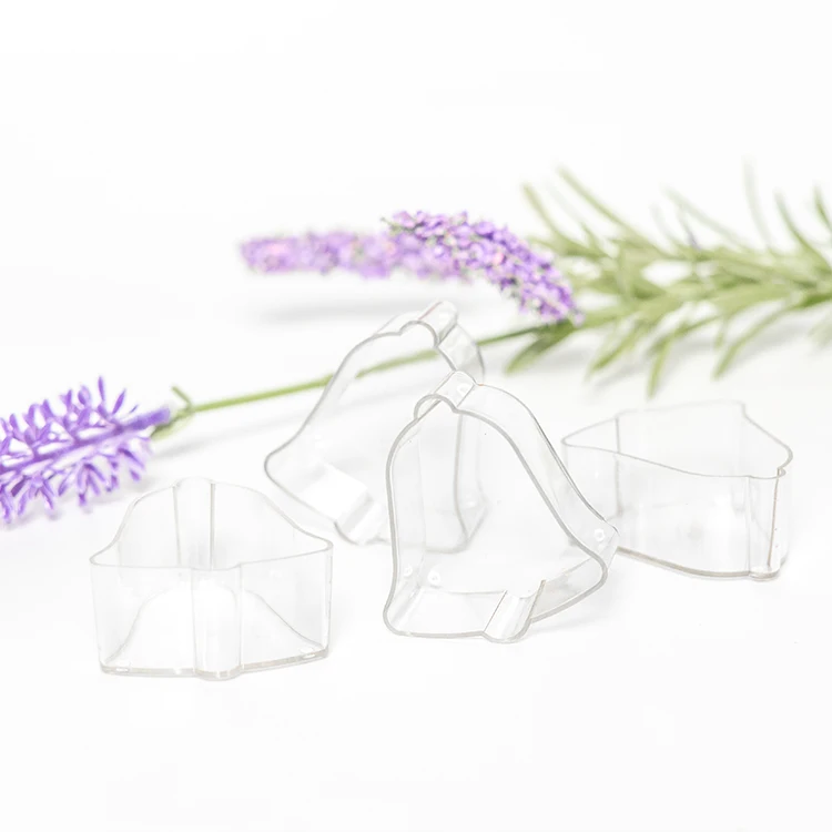 Wholesale cheapest clear bell shape plastic empty tealight cups candle holder for Christmas festival