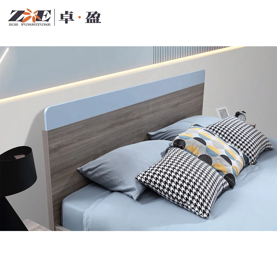 Modern smart furniture king bed frame design wooden bedroom set