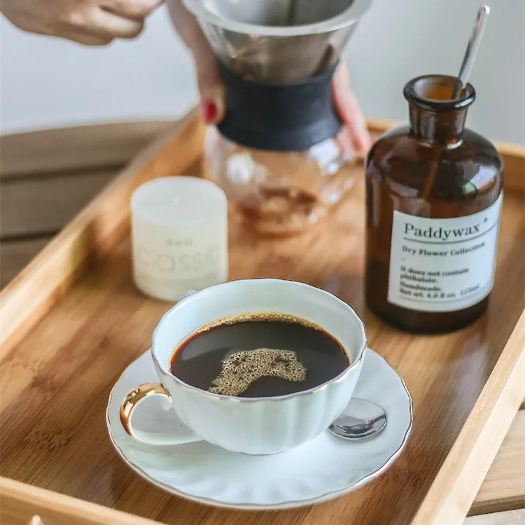 Bone China Tea Set & Coffee Cup Set Porcelain Tea Cups Coffee Maker V60 Drip Pot Supply