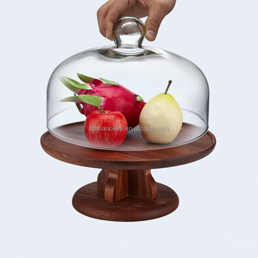 OKEY kitchen equipment food hotel wood 3 tiered stand buffet cabinet modern wooden display risers for wedding