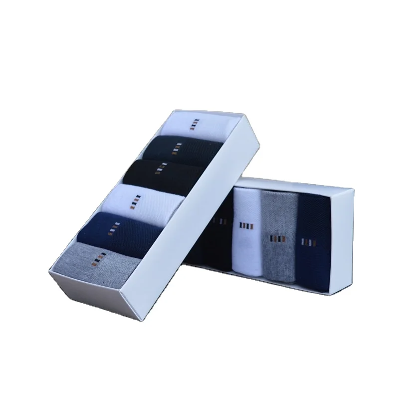 Factory Spot Wholesale Summer Men Gift Box Sweat-Absorbent And Deodorant Bamboo Charcoal Adult Middle Tube Cotton Socks