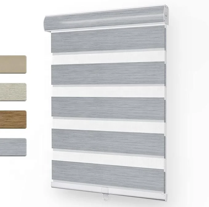 Factory Custom Motorized Cordless Day And Zebra Blinds Electric Breathable Horizontal Curtain Motor Window Zebra Blinds Fabric