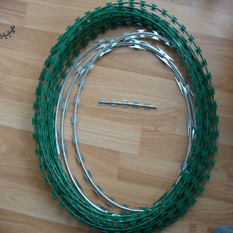 Bto 22 Low Price Concertina Wire Hot Dipped Galvanized Razor Barbed Wire Price For Sale Anti Climb Razor Wire