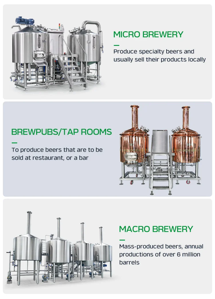 Complete Beer Brewing System Microbrewery Equipment 100L 200L 250L 300L 500L