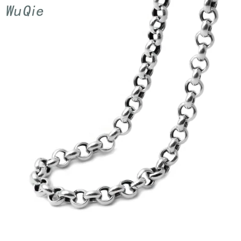  Wuqie оптовая продажа серебро 925 пробы полуготовая цепь для изготовления ювелирных изделий ожерелье ювелирные аксессуары унисекс «сделай сам» круглая