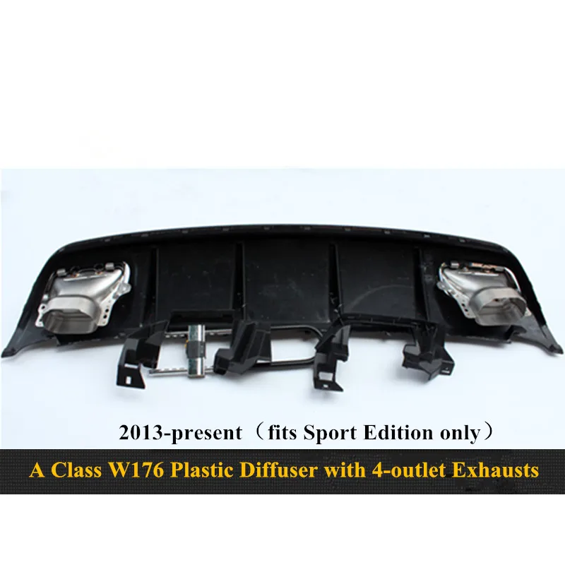 ABS Rear bumper diffuser & exhaust tip for Mercedes A class W176 & A45 AMG package 2013-IN