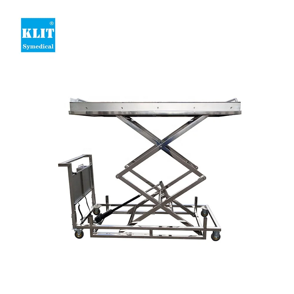 Best selling lifting funeral stretcher mortuary trolley/Hydraulic Mortuary Lift/Double scissors electric lifting equipment