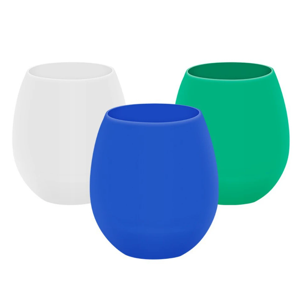 Professional Wholesale Party Outdoor Food Grade  Silicon BAP free Colorful Silicone Wine Glasses Cup Mug for Red Wine Beer